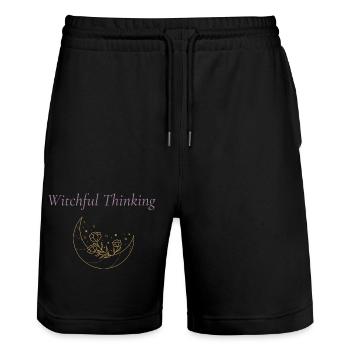 Witchful Thinking Shirt – Soft Witchy Feminine Tee - Stanley/Stella Trainer Unisex Organic Jogging Shorts - black - Front - Nik (191cm) & Marisol (170cm)