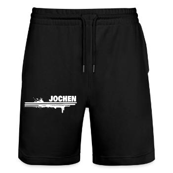 Geschenk für Jochen - Stanley/Stella Unisex Bio Joggingshorts Trainer  - Schwarz - Vorne - Nik (191cm) & Marisol (170cm)