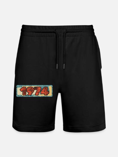 Born in 1974 - Stanley/Stella Trainer Unisex Organic Jogging Shorts - black