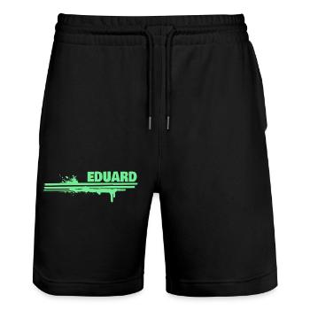 Splash of Colour Eduard - Stanley/Stella Trainer Unisex Organic Jogging Shorts - black - Front - Nik (191cm) & Marisol (170cm)