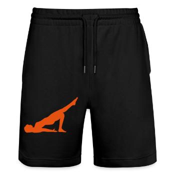2541614 15809713 yoga - Stanley/Stella Unisex Bio Joggingshorts Trainer  - Schwarz - Vorne - Nik (191cm) & Marisol (170cm)