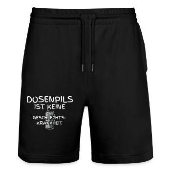 Dosenpils ist keine Geschlechtskrankheit Dosenbier - Stanley/Stella Unisex Bio Joggingshorts Trainer  - Schwarz - Vorne - Nik (191cm) & Marisol (170cm)