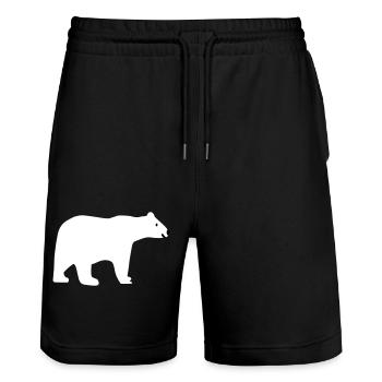 Ours polaire - Short de jogging bio TRAINER Stanley/Stella unisexe - noir - Devant - Nik (191cm) & Marisol (170cm)