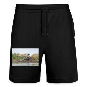 Kaiser Wilhelm I. Festung Ehrenbreitstein Koblenz - Stanley/Stella Unisex Bio Joggingshorts Trainer  - Schwarz - Vorne - Nik (191cm) & Marisol (170cm)