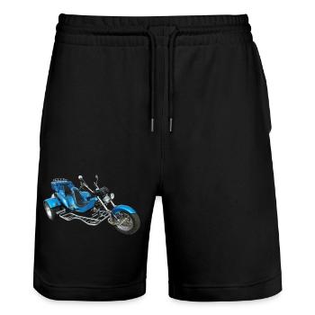 Bike Trike Chopper Motorrad - Stanley/Stella Unisex Bio Joggingshorts Trainer  - Schwarz - Vorne - Nik (191cm) & Marisol (170cm)