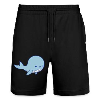 Whale Baby Clipart - Stanley/Stella Trainer Unisex Organic Jogging Shorts - black - Front - Nik (191cm) & Marisol (170cm)