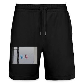 Patrouille de France air meeting - Stanley/Stella Trainer Unisex Organic Jogging Shorts - black - Front - Nik (191cm) & Marisol (170cm)