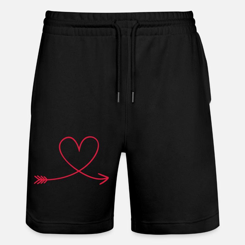 herz - Stanley/Stella Unisex Bio Joggingshorts Trainer  - Schwarz