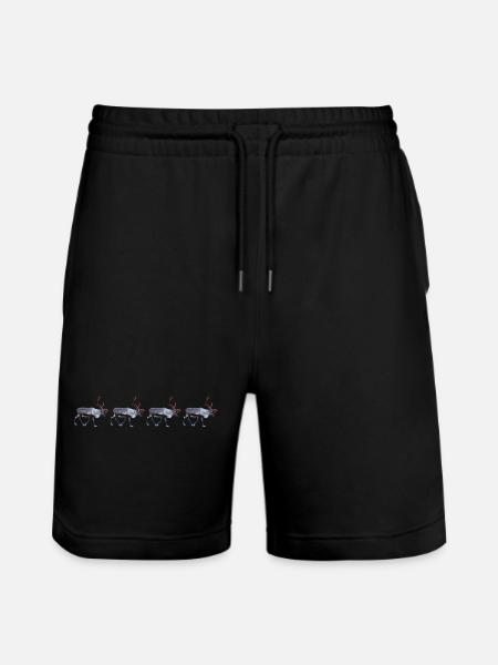 Traditional Reindeer Illustration in Winter Mood - Stanley/Stella Trainer Unisex Organic Jogging Shorts - black