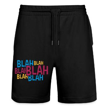 Comic Blah Coloré - Short de jogging bio TRAINER Stanley/Stella unisexe - noir - Devant - Nik (191cm) & Marisol (170cm)