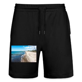 Heiligendamm Bad Doberan Mecklenburg Western Pomerania - Stanley/Stella Trainer Unisex Organic Jogging Shorts - black - Front - Nik (191cm) & Marisol (170cm)