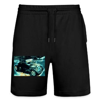 Auto - Stanley/Stella Unisex Bio Joggingshorts Trainer  - Schwarz - Vorne - Nik (191cm) & Marisol (170cm)