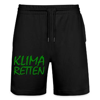 Klima retten - Stanley/Stella Unisex Bio Joggingshorts Trainer  - Schwarz - Vorne - Nik (191cm) & Marisol (170cm)