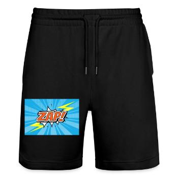ZAP! Comic Style Graffiti Lettering - Stanley/Stella Trainer Unisex Organic Jogging Shorts - black - Front - Nik (191cm) & Marisol (170cm)
