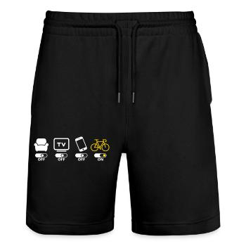 Cycling bike cycling humor - Stanley/Stella Trainer Unisex Organic Jogging Shorts - black - Front - Nik (191cm) & Marisol (170cm)
