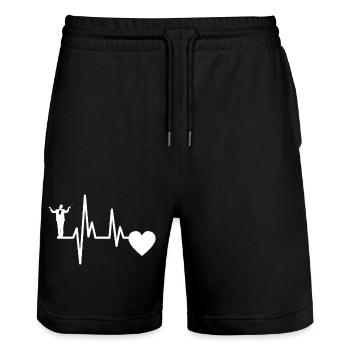 Chefs d’orchestre Heartbeat Chef d’orchestre Musiciens ECG Musique - Short de jogging bio TRAINER Stanley/Stella unisexe - noir - Devant - Nik (191cm) & Marisol (170cm)
