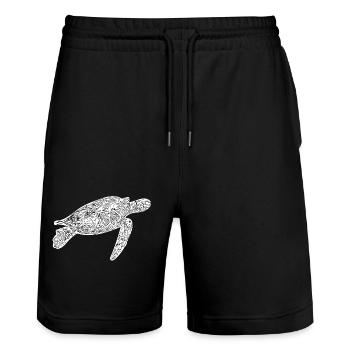 Sea Turtle - Water Turtle - Stanley/Stella Trainer Unisex Organic Jogging Shorts - black - Front - Nik (191cm) & Marisol (170cm)