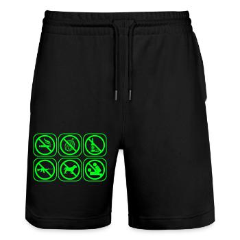 Thailand Taxi Aufkleber was alles verboten ist - Stanley/Stella Unisex Bio Joggingshorts Trainer  - Schwarz - Vorne - Nik (191cm) & Marisol (170cm)
