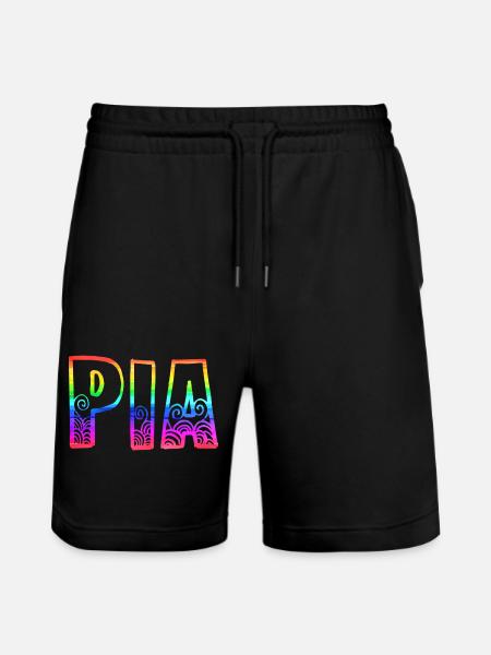 pia rs rainbow - Stanley/Stella Trainer Unisex Organic Jogging Shorts - black
