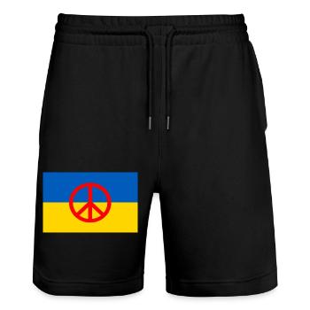 Ukraine - Stanley/Stella Unisex Bio Joggingshorts Trainer  - Schwarz - Vorne - Nik (191cm) & Marisol (170cm)