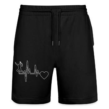 Joueur de badminton Fan de badminton Badminton Badminton - Short de jogging bio TRAINER Stanley/Stella unisexe - noir - Devant - Nik (191cm) & Marisol (170cm)