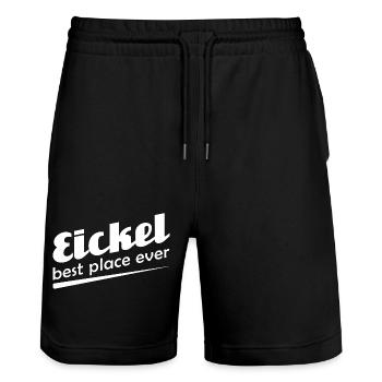 Eickel - Stadt best place ever - Stanley/Stella Unisex Bio Joggingshorts Trainer  - Schwarz - Vorne - Nik (191cm) & Marisol (170cm)