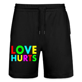 Love hurts - Stanley/Stella Unisex Bio Joggingshorts Trainer  - Schwarz - Vorne - Nik (191cm) & Marisol (170cm)