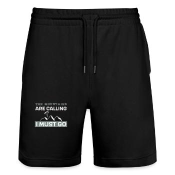 The mountains are calling - I must go - Stanley/Stella Trainer Unisex Organic Jogging Shorts - black - Front - Nik (191cm) & Marisol (170cm)