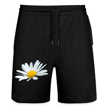 Margerite Goose White Flower Marguerites - Stanley/Stella Trainer Unisex Organic Jogging Shorts - black - Front - Nik (191cm) & Marisol (170cm)