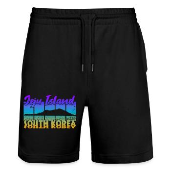 Jeju Island South Korea - Stanley/Stella Unisex Bio Joggingshorts Trainer  - Schwarz - Vorne - Nik (191cm) & Marisol (170cm)