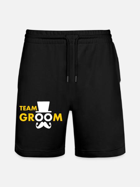 Team groom - Stanley/Stella Trainer Unisex Organic Jogging Shorts - black