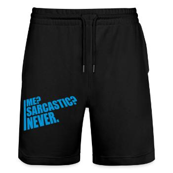 me sarcastic never Zitat - Stanley/Stella Unisex Bio Joggingshorts Trainer  - Schwarz - Vorne - Nik (191cm) & Marisol (170cm)