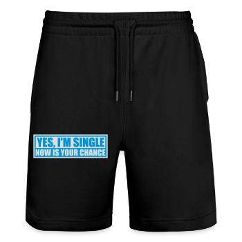 single now your chance - Stanley/Stella Trainer Unisex Organic Jogging Shorts - black - Front - Nik (191cm) & Marisol (170cm)