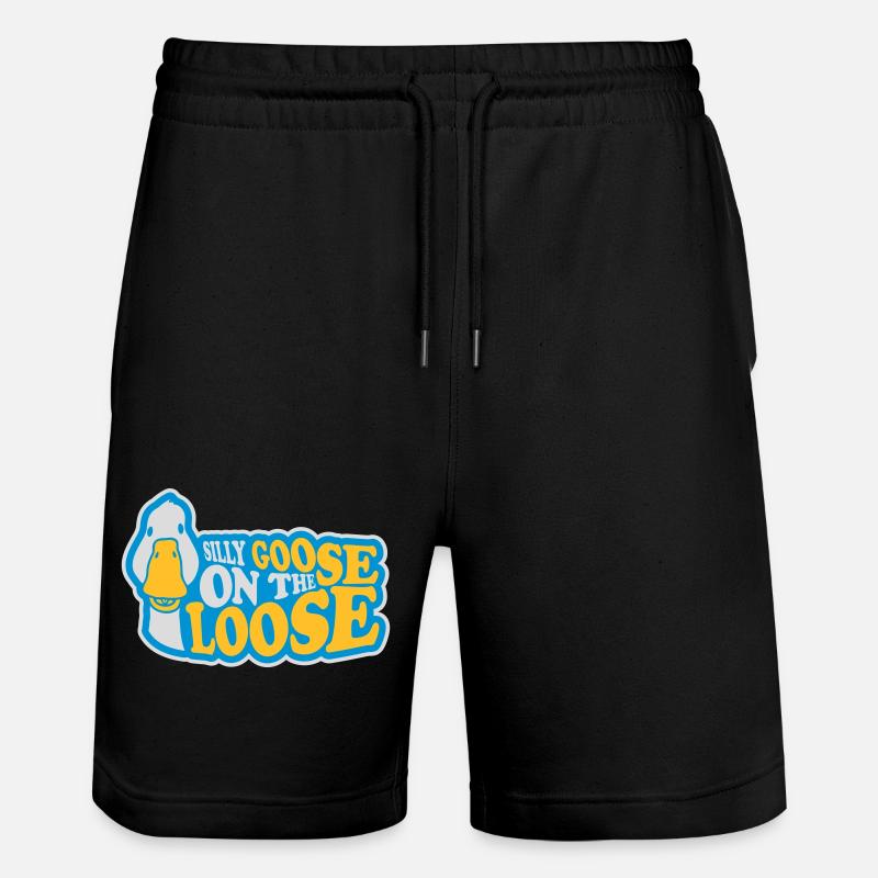 goose on the loose - Stanley/Stella Trainer Unisex Organic Jogging Shorts - black
