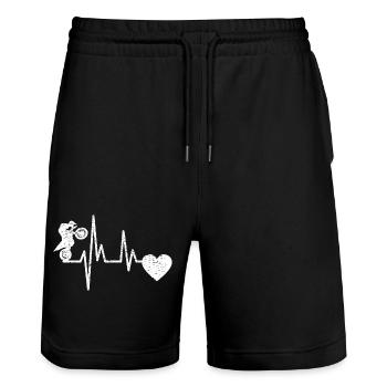 Motorcycle Motorcross Motorcyclist Gift Moped - Stanley/Stella Trainer Unisex Organic Jogging Shorts - black - Front - Nik (191cm) & Marisol (170cm)