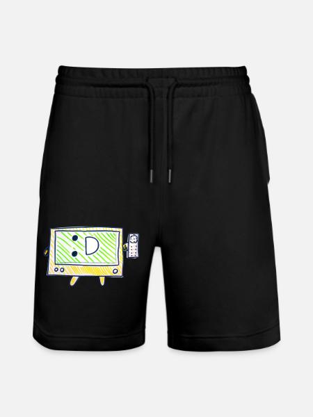 Der Fernseher - Stanley/Stella Unisex Bio Joggingshorts Trainer - Schwarz