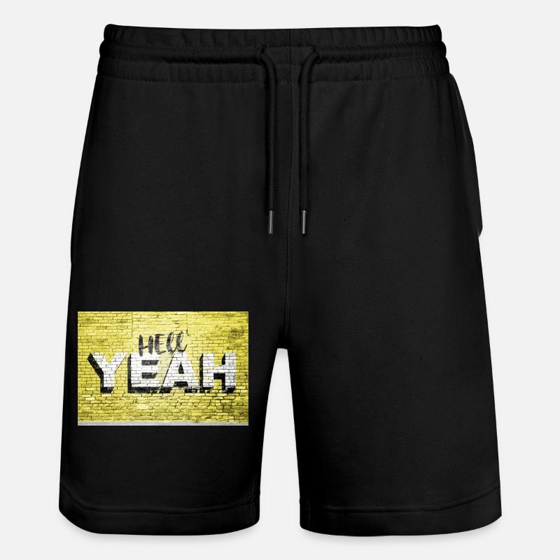 Yeah Ziegelsteinmauer Graffiti - Stanley/Stella Unisex Bio Joggingshorts Trainer  - Schwarz
