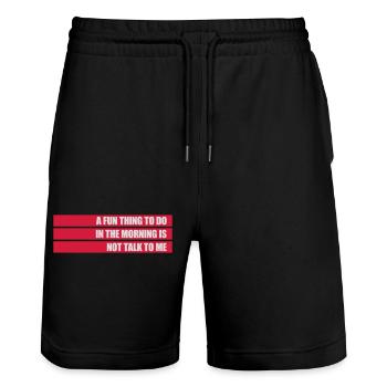 not talk to me - Stanley/Stella Trainer Unisex Organic Jogging Shorts - black - Front - Nik (191cm) & Marisol (170cm)