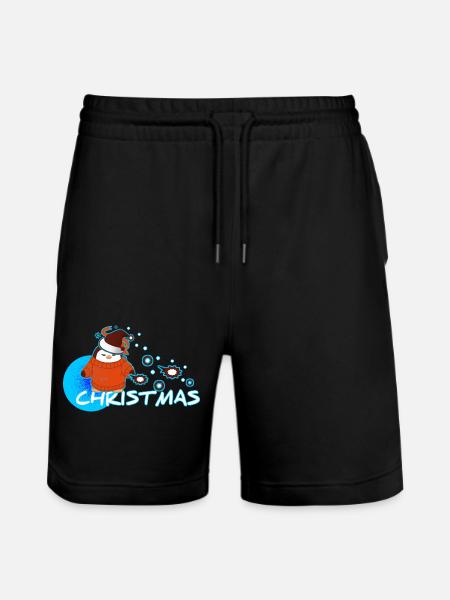 Weihnachts Pinguin - Stanley/Stella Unisex Bio Joggingshorts Trainer - Schwarz