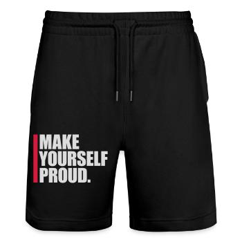 make yourself proud Zitat - Stanley/Stella Unisex Bio Joggingshorts Trainer  - Schwarz - Vorne - Nik (191cm) & Marisol (170cm)