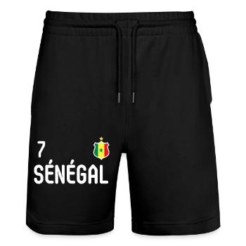 Equipe du Sénégal - Short de jogging bio TRAINER Stanley/Stella unisexe - noir - Devant - Nik (191cm) & Marisol (170cm)