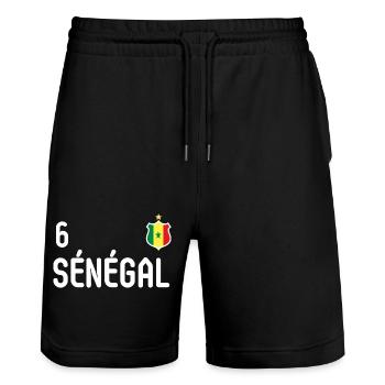 équipe football Sénégal - Short de jogging bio TRAINER Stanley/Stella unisexe - noir - Devant - Nik (191cm) & Marisol (170cm)