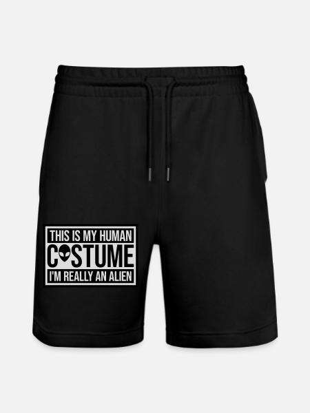 human costume alien quote - Stanley/Stella Trainer Unisex Organic Jogging Shorts - black