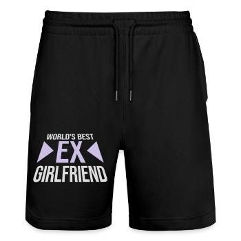 worlds best ex girlfriend - Stanley/Stella Unisex Bio Joggingshorts Trainer  - Schwarz - Vorne - Nik (191cm) & Marisol (170cm)