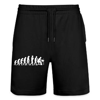 Evolution Computertechniker Nerd Programmierung - Stanley/Stella Unisex Bio Joggingshorts Trainer  - Schwarz - Vorne - Nik (191cm) & Marisol (170cm)