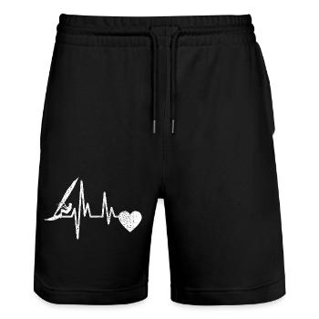 Windsurfer Surfen Geschenk Kitesurfer Windsurfing - Stanley/Stella Unisex Bio Joggingshorts Trainer  - Schwarz - Vorne - Nik (191cm) & Marisol (170cm)