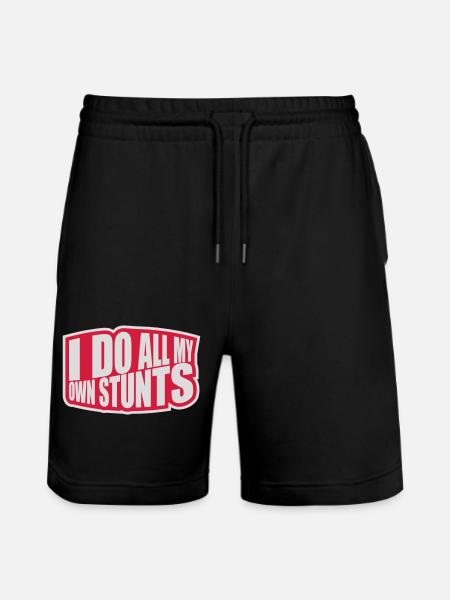 all my own stunts - Stanley/Stella Trainer Unisex Organic Jogging Shorts - black