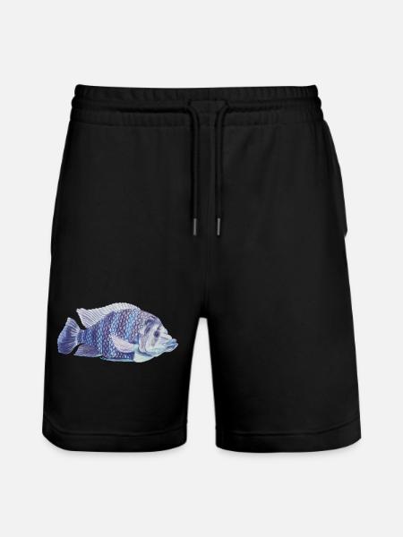 blå fisk hav sebra tilapia sebra tilapia - Stanley/Stella Trainer økologisk unisex-løpeshorts - svart