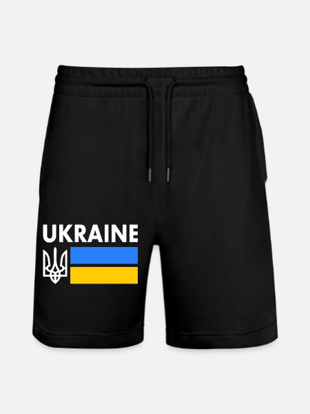 Ukraine - Stanley/Stella Trainer Unisex Organic Jogging Shorts - black