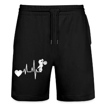 Motorcycle Motorcyclist Motorbike Fan Motorcross - Stanley/Stella Trainer Unisex Organic Jogging Shorts - black - Front - Nik (191cm) & Marisol (170cm)
